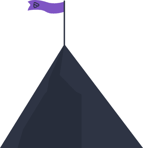 Montanha com a bandeira Alpes Data no topo